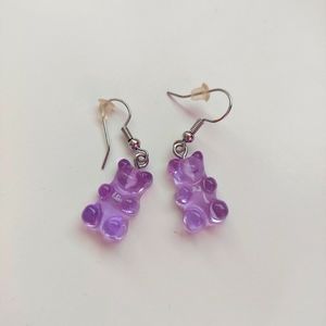 Purple Gummy bear earrings!